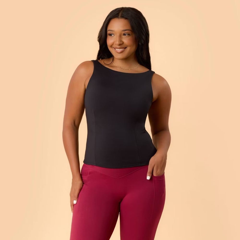 Blogilates Women's Boatneck Crisscross Tank Top - Black - Picture 7 of 11